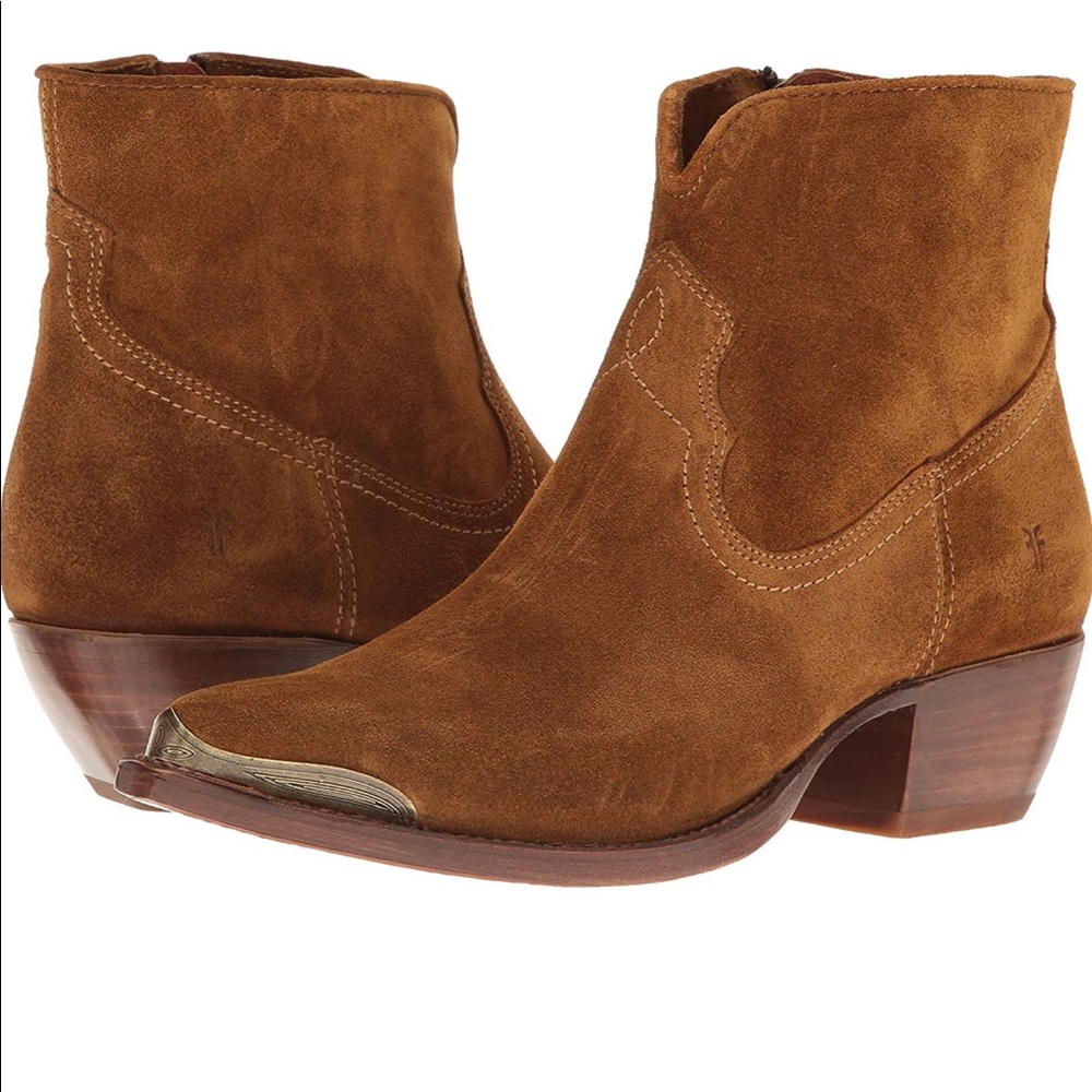 Frye Shane Tip Short Metal Tipped Booties